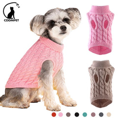 Dog Sweaters for Small Dogs Winter Warm Dog Clothes Turtleneck Knitted Pet Clothing