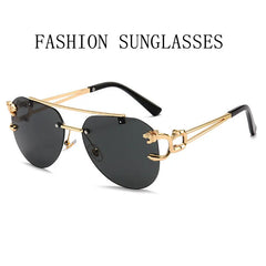 Rimless Designer Sunglasses Women Trendy Luxe Fashion Sunglasses Men