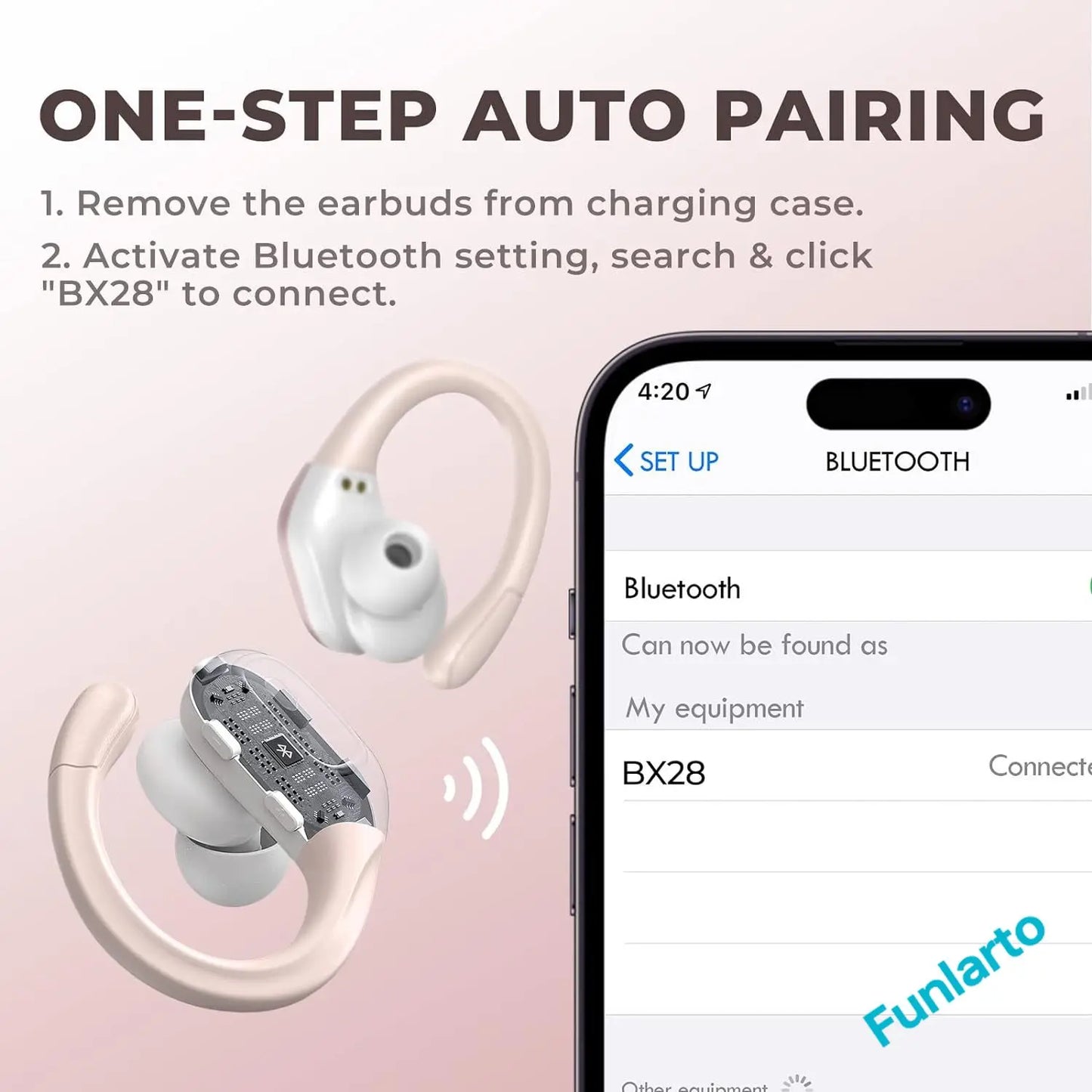 Sport Bluetooth 5.3 Earphones Earhook Headphones IPX7 Waterproof Wireless Earbuds 75 Hrs with LED Power Display Physical buttons