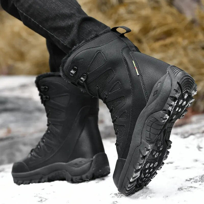 SOLIBEN High Quality Military Leather Combat Boots for Men Combat Boot Infantry Tactical Boots Army Boots Waterproof Breathable