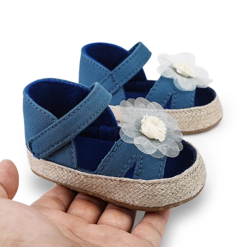 Baby Girls Shoes Spring Summer Cute Soft Retro Breathable Flower Decorate