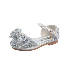 Girls Sequined Bowknot Sandals Summer Fashion Children's Pearl Party Sandals