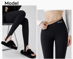 Autumn Winter Rabbit Fleece Thicken Boots Leggings Women