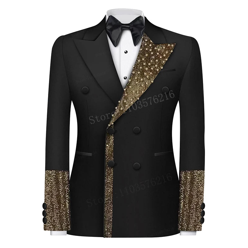 Tuxedo for Mens: 2 Piece Men's Suit Tailcoat Application Single Button Lapel Satin