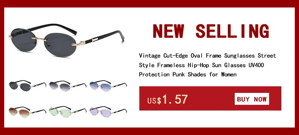 UV400 Rimless Rectangle Sunglasses Fashion Y2K Frameless Sun Glasses Shades for Women & Men