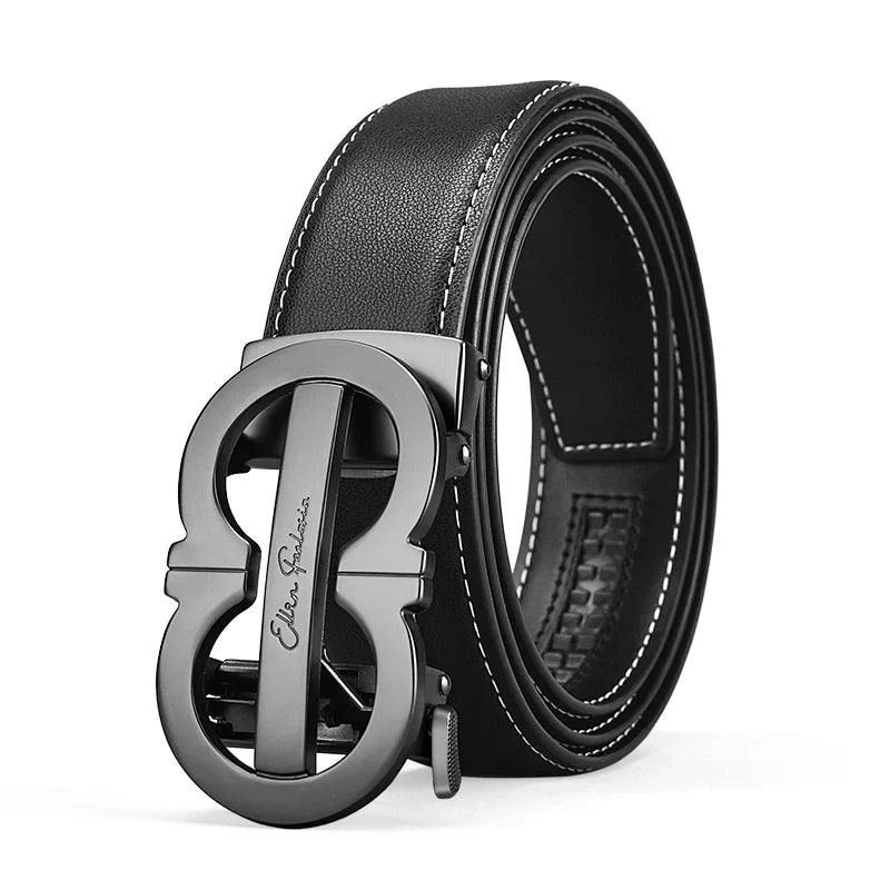 OYIFAN Fashion Men's Belt Automatic Belt Cowhide Genuine Leather Automatic Buckle,Designer Belts,Business Casual Belts for Men