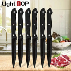 Stainless Steel Bread Knife Professional Kitchen Knives Steak Knife Set Serrated Beef