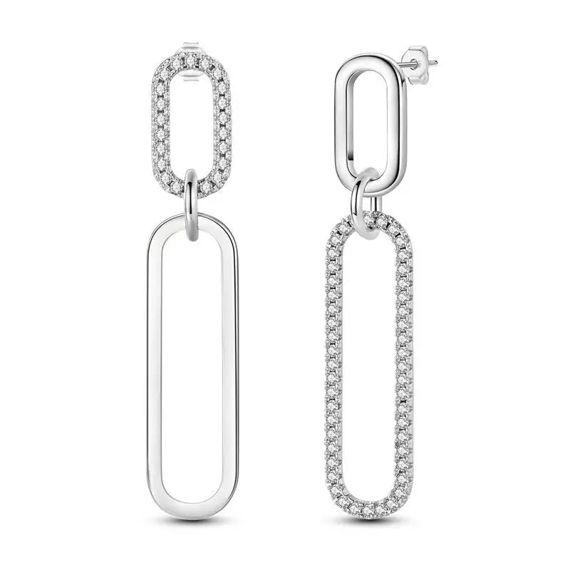PANPOKI 925 Sterling Silver Multi Layer Starry Tassel Drop Earrings Women Earrings Charm Trend Versatile Party Jewelry Gifts