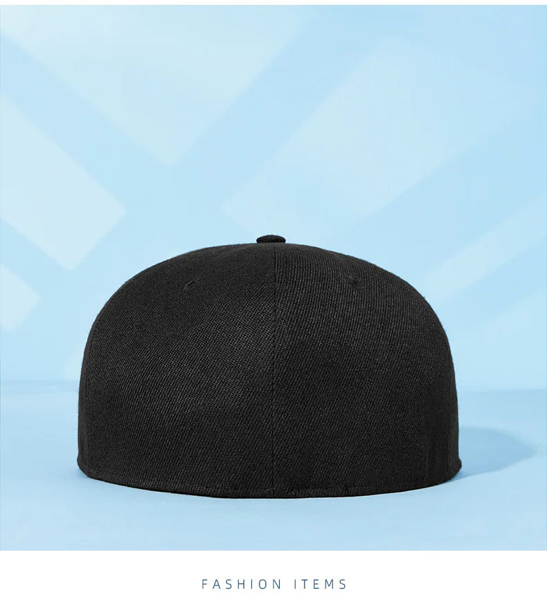 Oversize Large Fitted Caps Big Bone Man Plus Size Blank Baseball Cap Plain Back Closed Sport Hat Men Woman Flat Bill Solid Hats