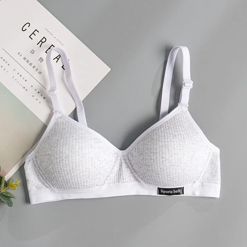 Women Underwear Cotton Bra Seamless Gathered Push Up Comfortable Soft