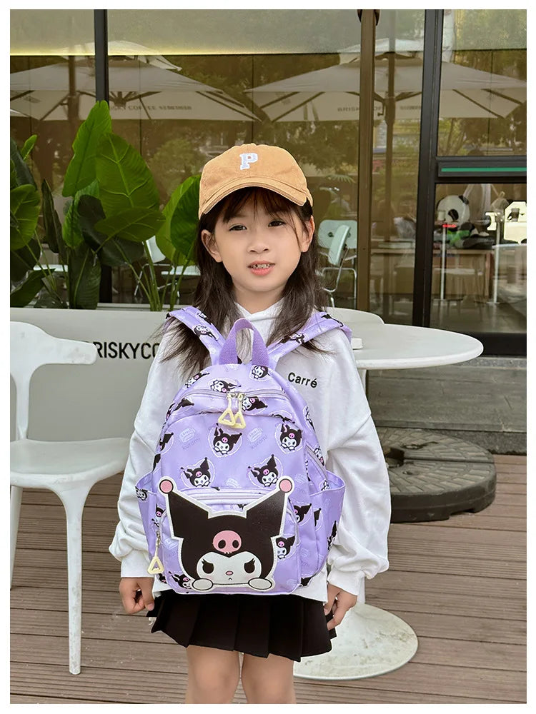 Anime Cartoon Kuromi Melody Cinnamoroll Backpack Boys Girls Cartoon Hello Kitty Kawaii Canvas Fashion Children's Schoolbag