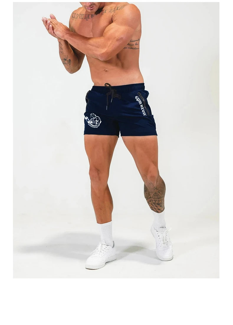 Men's Printed Shorts Summer Quick Dry Side Double Zipper Pockets Design Running Basketball Training Gym Shorts