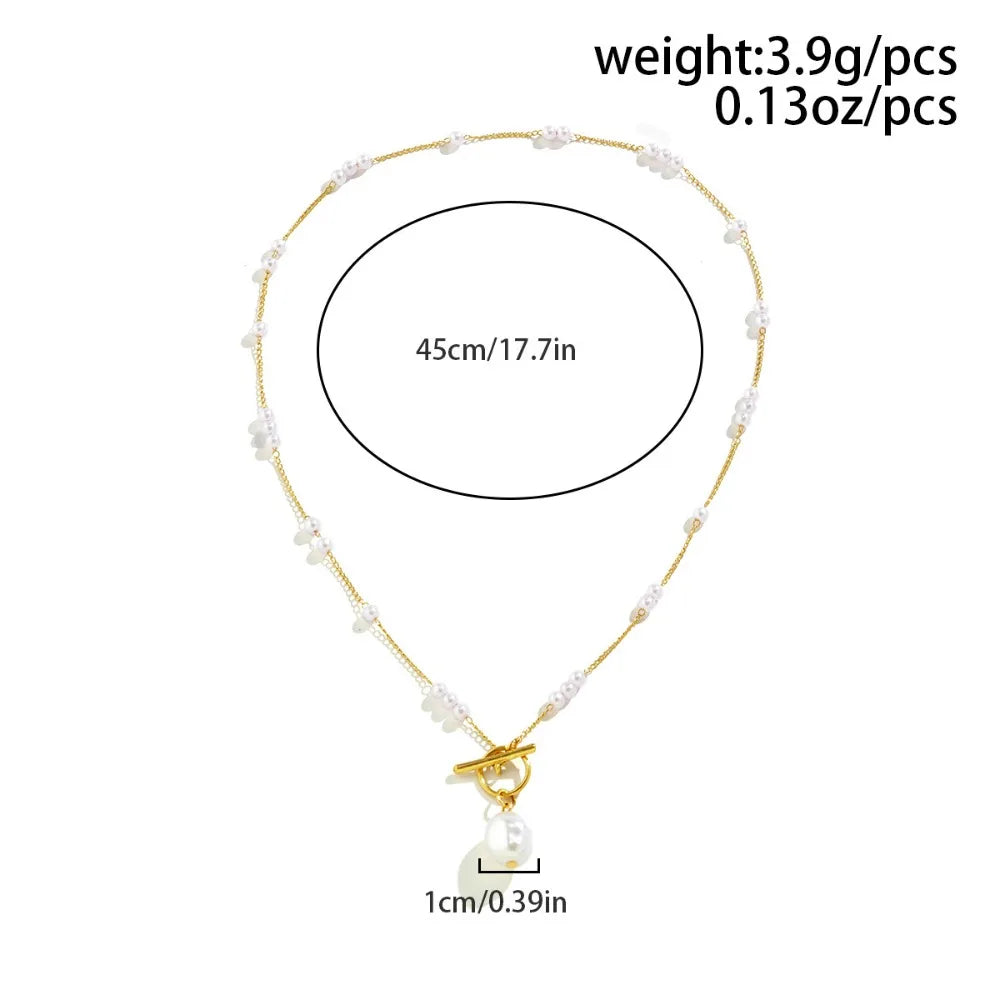Elegant Irregular Imitation Pearl Beads Necklace for Women Vintage Party Wedding Tassels Choker Fashion Jewelry Accessories Gift