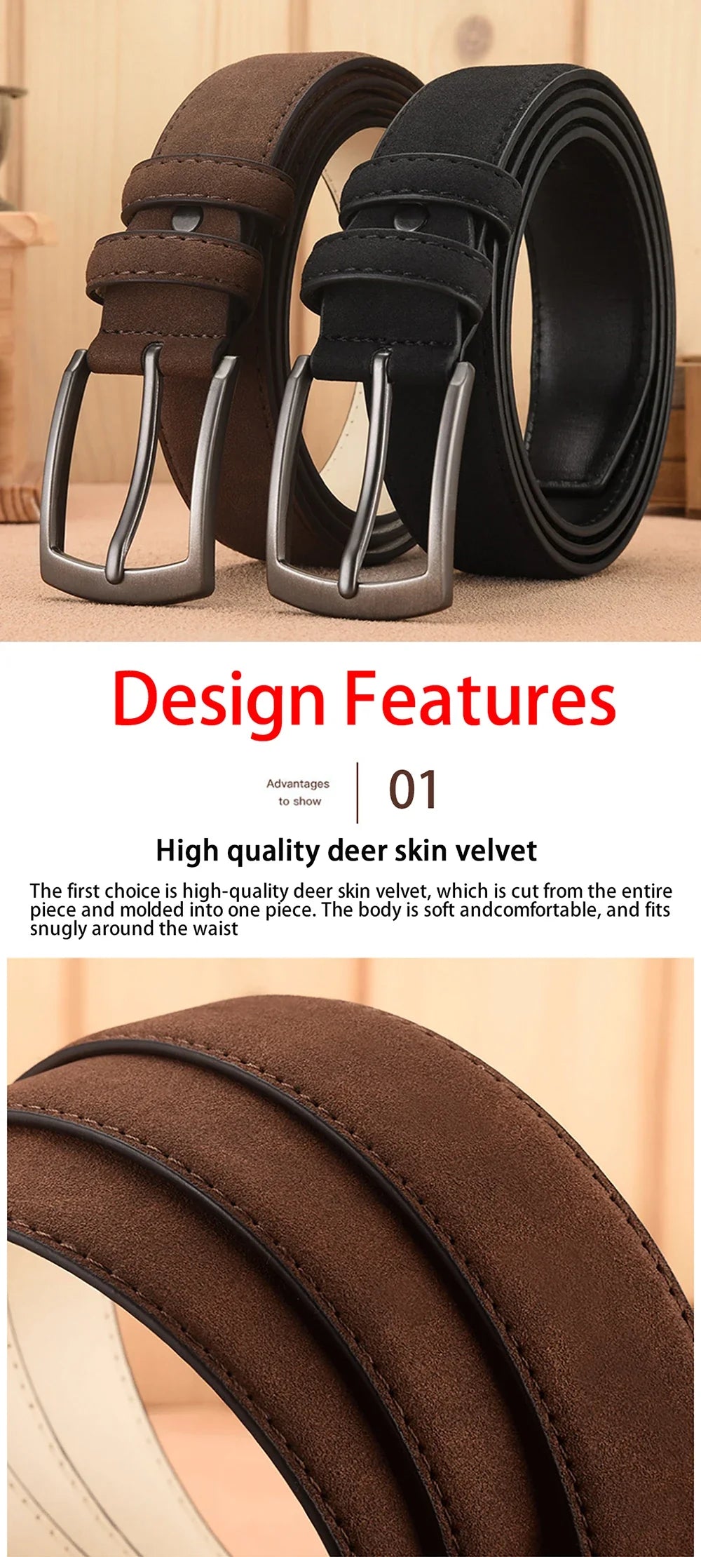 Men'S Suede Belt Retro Trend Alloy Buckle Men'S Belt Large Size Genuine High-End Belt 2023 New, Gift For Boyfriend And Dad