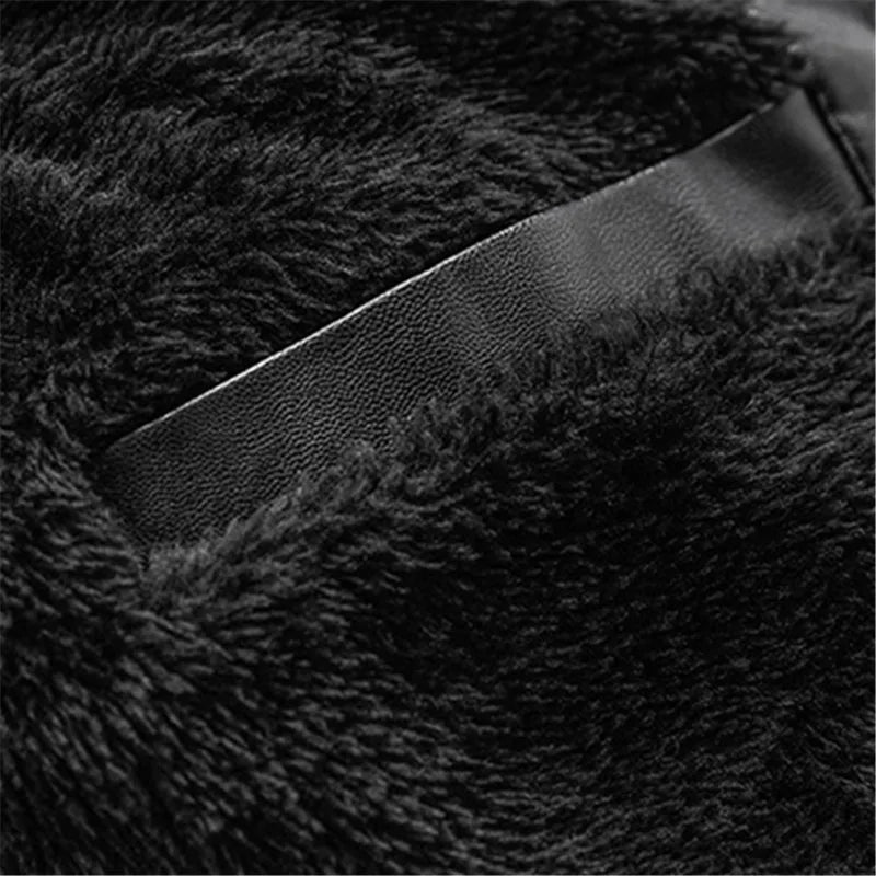 Winter Men's Motorcycle Leather Jacket Men Fashion Casual