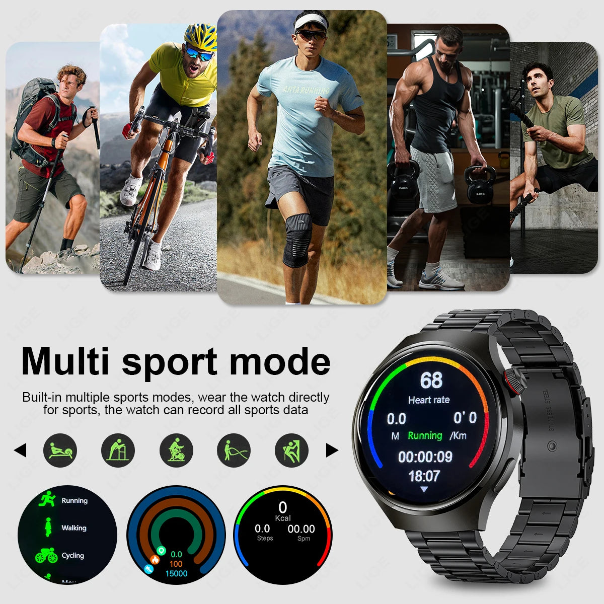Watches pro 2026 New Men's Smartwatch High-Definition Screen Health Tracker Bluetooth Call Voice Assistant Sports Smartwatches