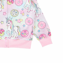 Unicorn Girls Jacket Cute Cartoon Boys Coat Little Princess Outerwear Birthday Kids Clothes