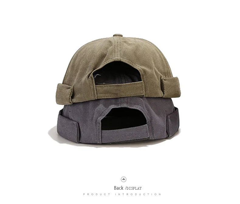 Bocca Embroidery Docker Cap Without Visor Shark Letter Brimless Caps Beanies Dome Adjustable Skullcap Solid Color Fashion Hat