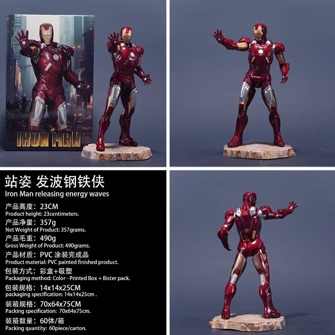Marvel Anime Movie Statue Collection Iron Man Black Panther Premium Action Figures Desktop Ornament Pvc Toys Boy Surprise Gifts
