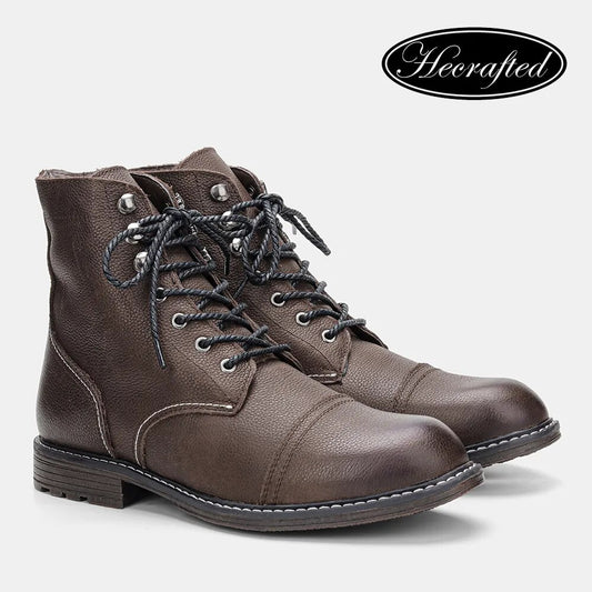 Men Winter Boots Non-Slip High Quality Genuine Leather  Warm Snow Boots Men