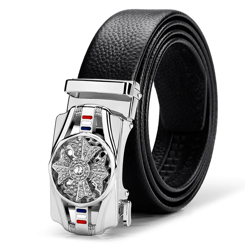 Men's Belt Leather Men Belts Waistband Automatic Belt for Man Mens Male Genuine Waist belts Business belts