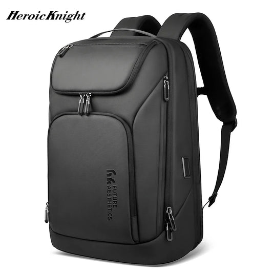 Heroic Knight Business Backpack for Men Waterproof Travel 17.3" Laptop Backpack  High Capacity Multifunctional Pack USB Charging