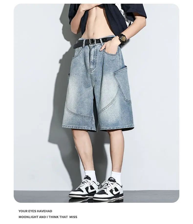 Baggy Denim Shorts Fashion Casual Straight Harajuku Jeans