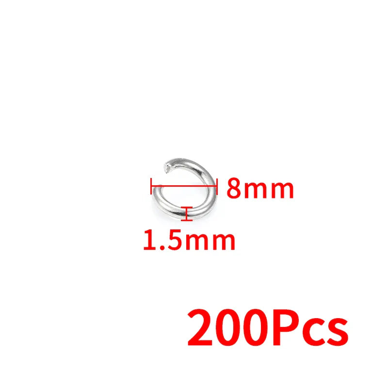 1.5mm Thick Stainless Steel Width 8mm 9mm 10mm 12mm  Open Jump Rings For Jewelry Making Supplies Accessories Findings Not Fade
