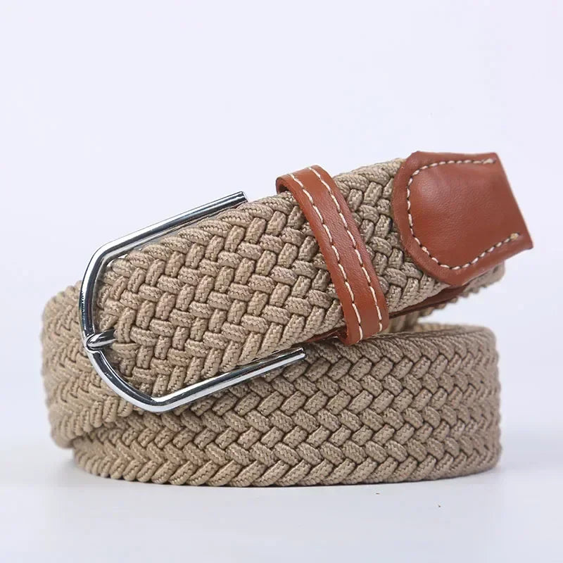 Women's Belt Fashion Casual Woven Elastic Belt Outdoor Sports Military Tactical Strap Climbing Work Belt Unisex Jeans Pants