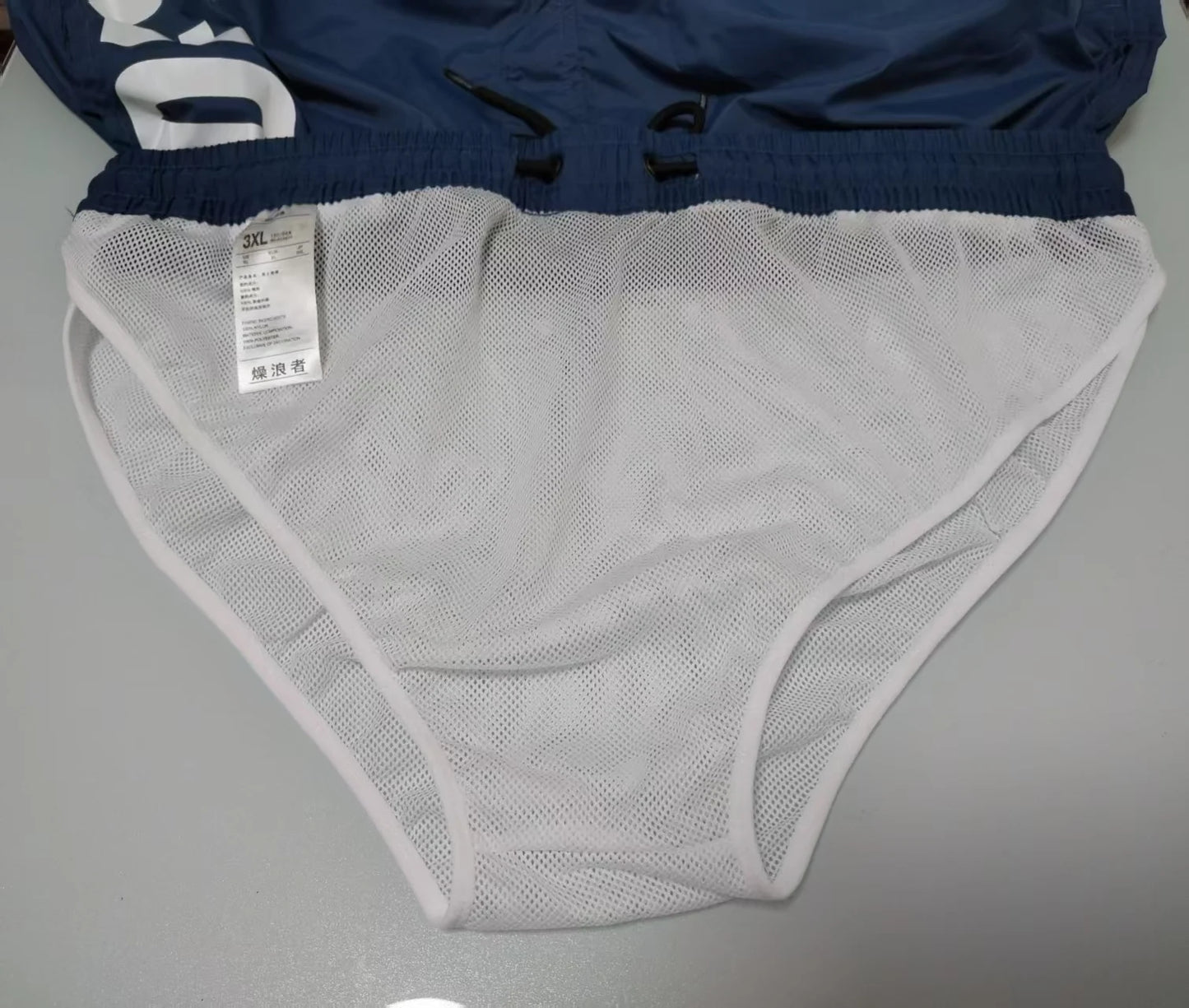 Thin Board Shorts Mens Swimming Shorts Swimwear Beach Surf Boardshort Men Swim Trunk Bath Suit Sport Running Short Liner In
