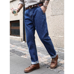 Men Jeans Washed Jeans Selvedge Denim Jeans for Men