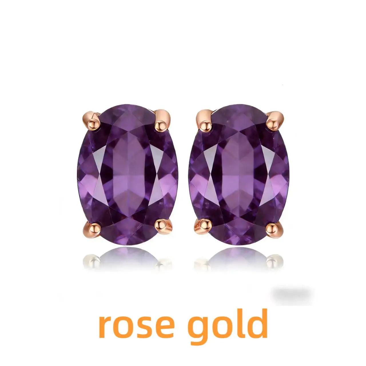 Jewelrypalace Rose Gold Yellow Gold Plated Oval Natural Amethyst Citrine Garnet Topaz Peridot 925 Sterling Silver Earrings for Women