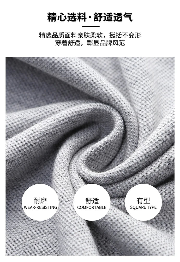 Summer New Men's Embroidered Polo Collar 100% Cotton Short Sleeved Polo Shirt Fashion Solid Color Casual Top T-shirt M-4xl