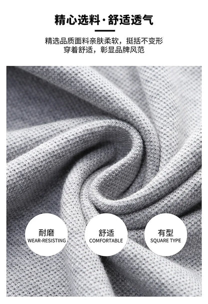 Summer New Men's Embroidered Polo Collar 100% Cotton Short Sleeved Polo Shirt Fashion Solid Color Casual Top T-shirt M-4xl