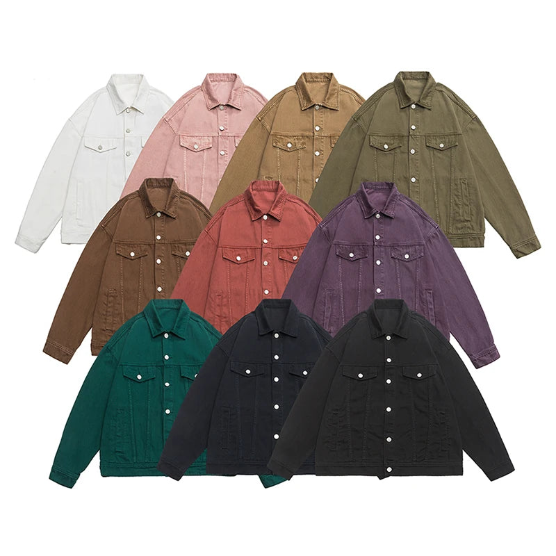 Baggy Men's Denim Jacket Oversized Streetwear Fashion Harajuku Cotton Casual Jacket