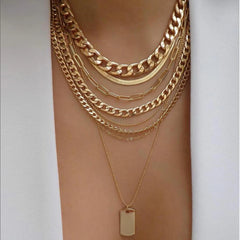 Bohemia Gold Color Multiple Styles Necklace For Women Trendy Multi-Layer