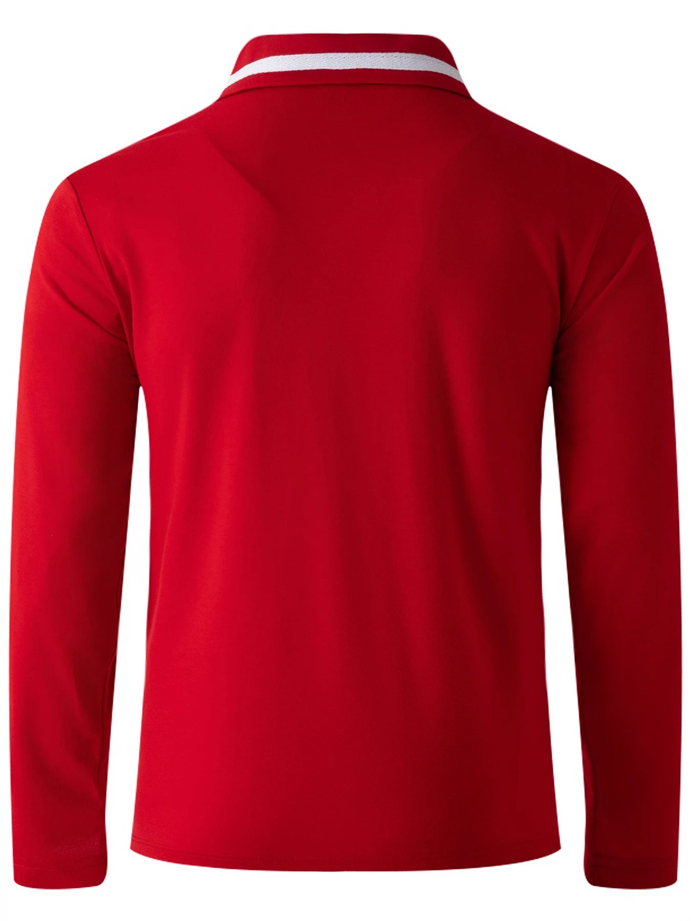 Spring and fall best-selling fashion golf men's lapel pocket comfortable casual sports solid color long sleeve breathable top