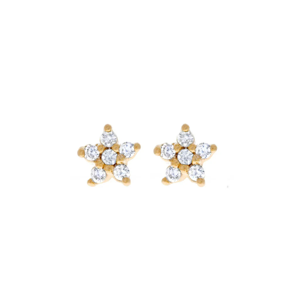 New Design Stainless Steel Cubic Zirconia Chain Stud Earrings For Women Star Moon Cartilage Earring Piercing Jewelry
