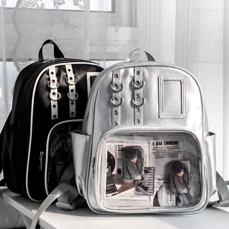 Y2K Cute Mini Backpack Women Kawaii Ita Bag Sweet Girl Transparent Rucksack DIY Personality Display Knapsack Lolita Shoulder Bag