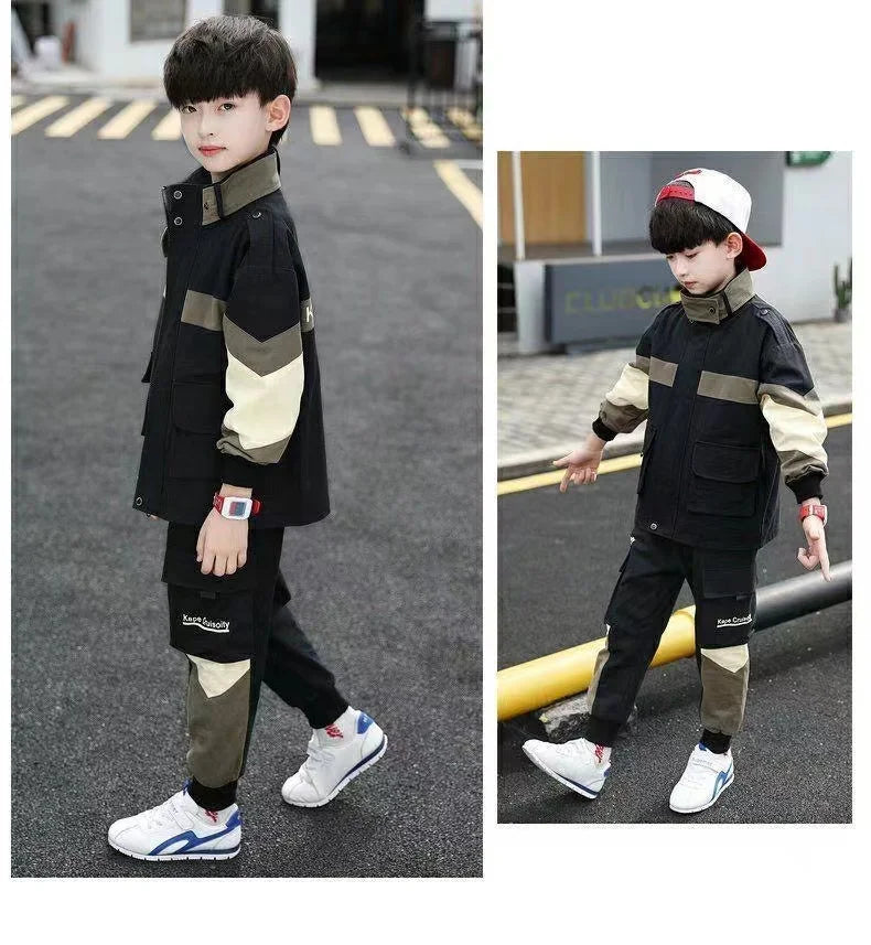 Tracksuit For Boy Sets For Children Boys Jacket and Pants 2Pcs Outfit Sets Junior Kids 3 4 6 8 10 12 Year 2024 New