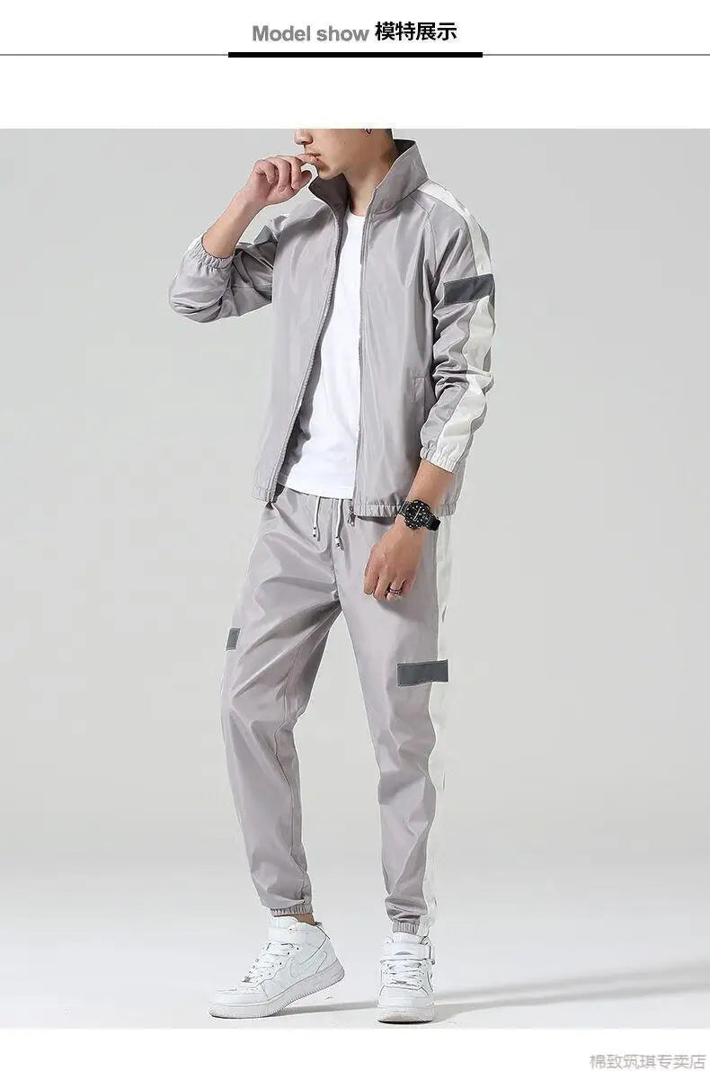 Sports Suit Men's Spring and Autumn Casual Running Sportswear Cardigan Casual Sweater Three-piece Suit