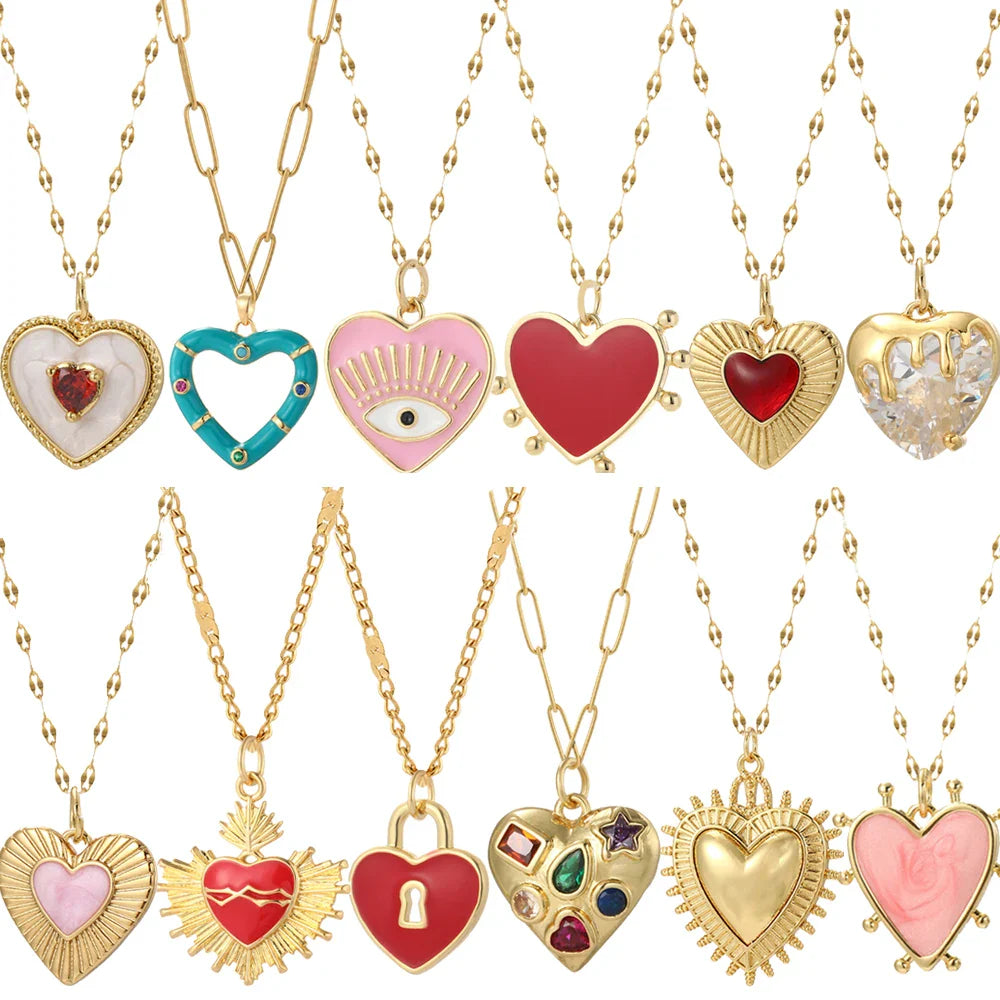 Cross Women's Pendant Collar Gold Color Our Lady Choker Jesus Necklace for Women Long Stainless Steel Chain Amulet Collars