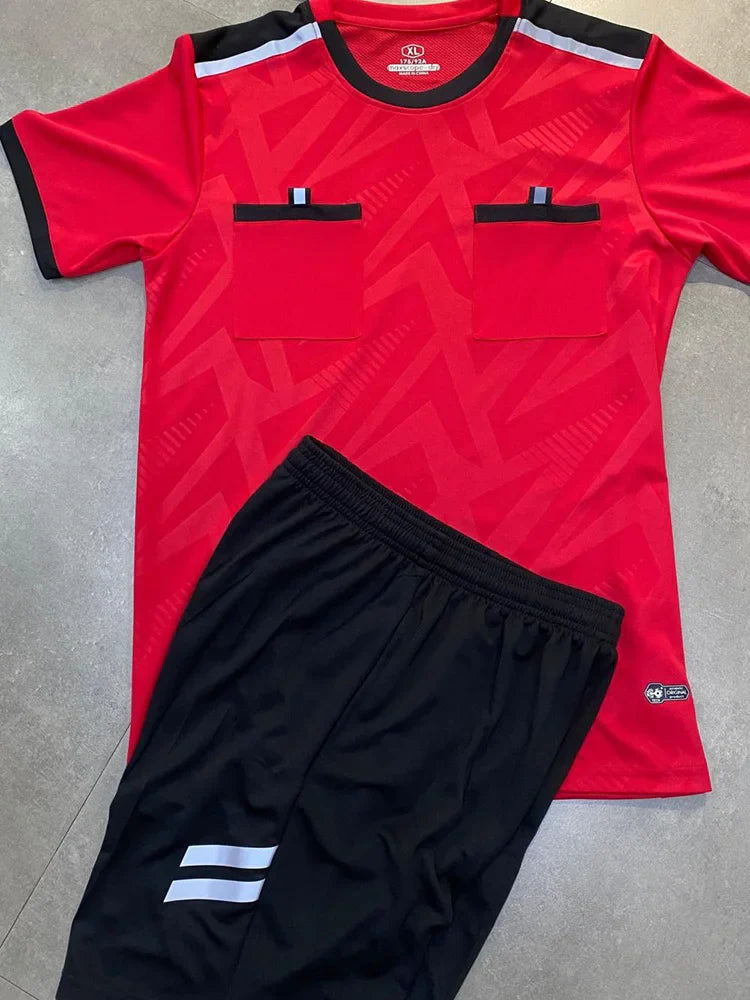 Football Kits 2025 Men Referee Uniforms Soccer Football Jerseys Shirts Pockets Judge Short Sleeve Team Shirt Sportswear Clothes