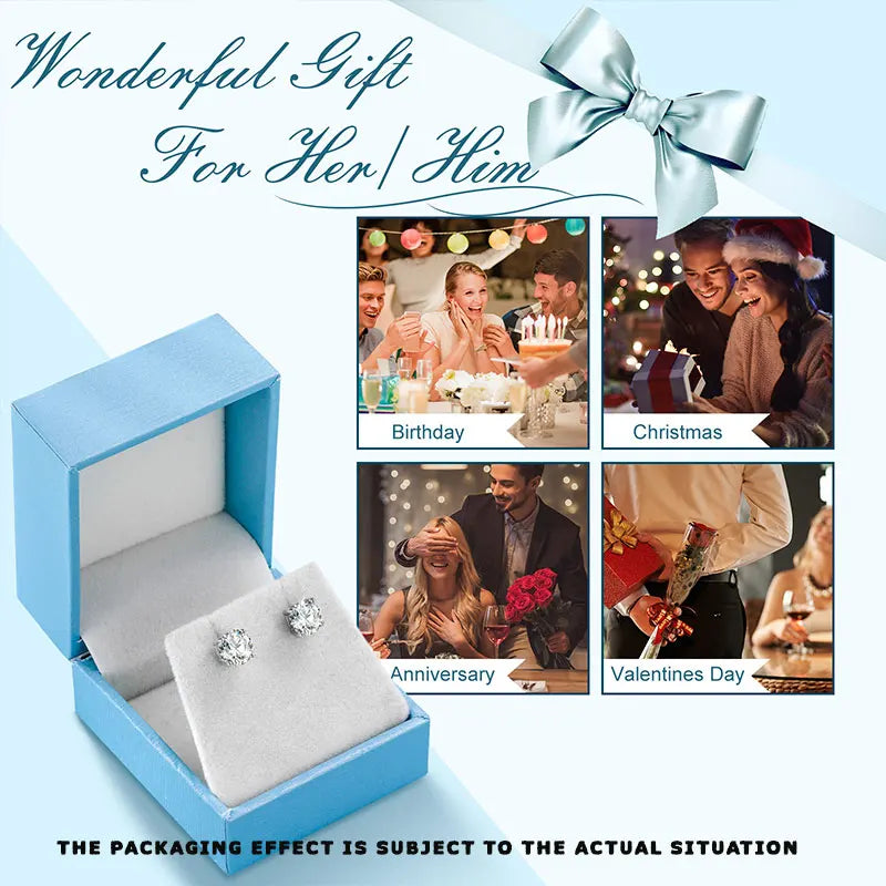 TUHE Unisex Classic Round Moissanite Earring For Women Jewelry 5MM/6MM/7/MM Silver 925 Fashion Earrings Women Gift