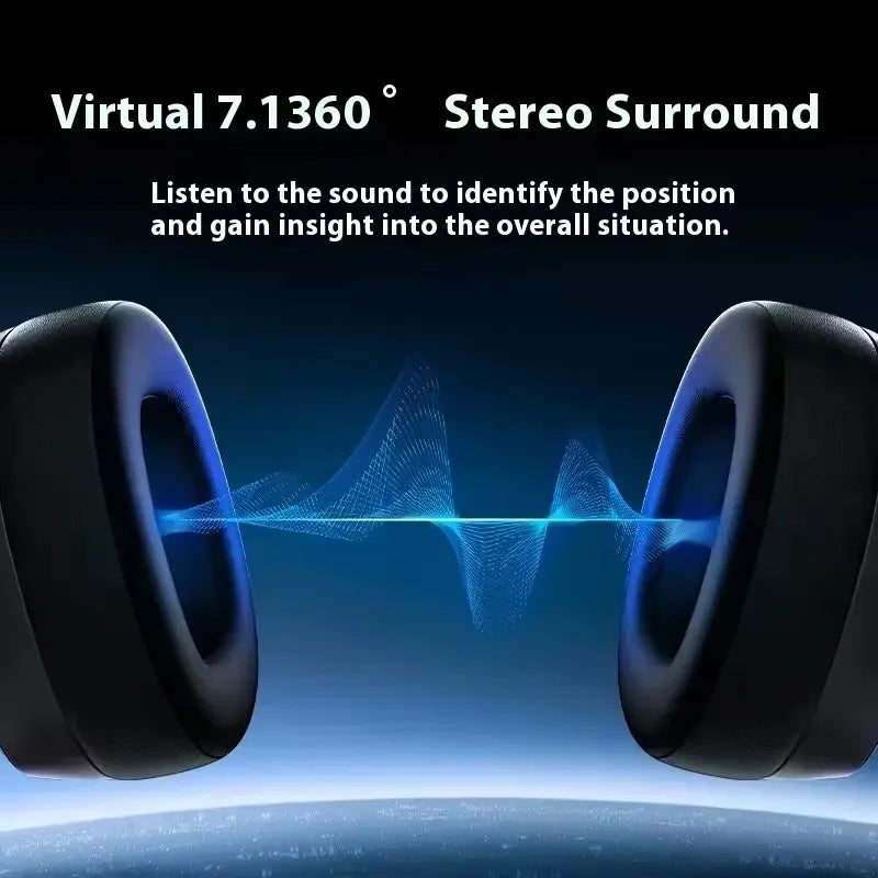 ATK M1 Game Headset Three Mode Wireless Headworn PS5  PC Gaming Headset Microphone Virtual 7.1 Surround Noise Reduction Headset