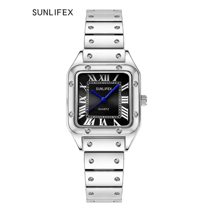 Square Women Watches Ladies Quartz Watch Female Wristwatch Stainless Steel Bamboo Strap Casual Lady Clock Watch Relogio Feminino