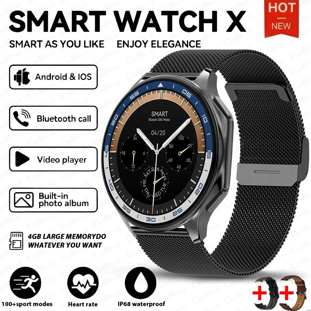 OPPO DT Watch X Bluetooth Call Smart Watch 4GB Memory Recording MP3+MP4 Playback 3D Visual Surround Smartwatches Men 2025 New
