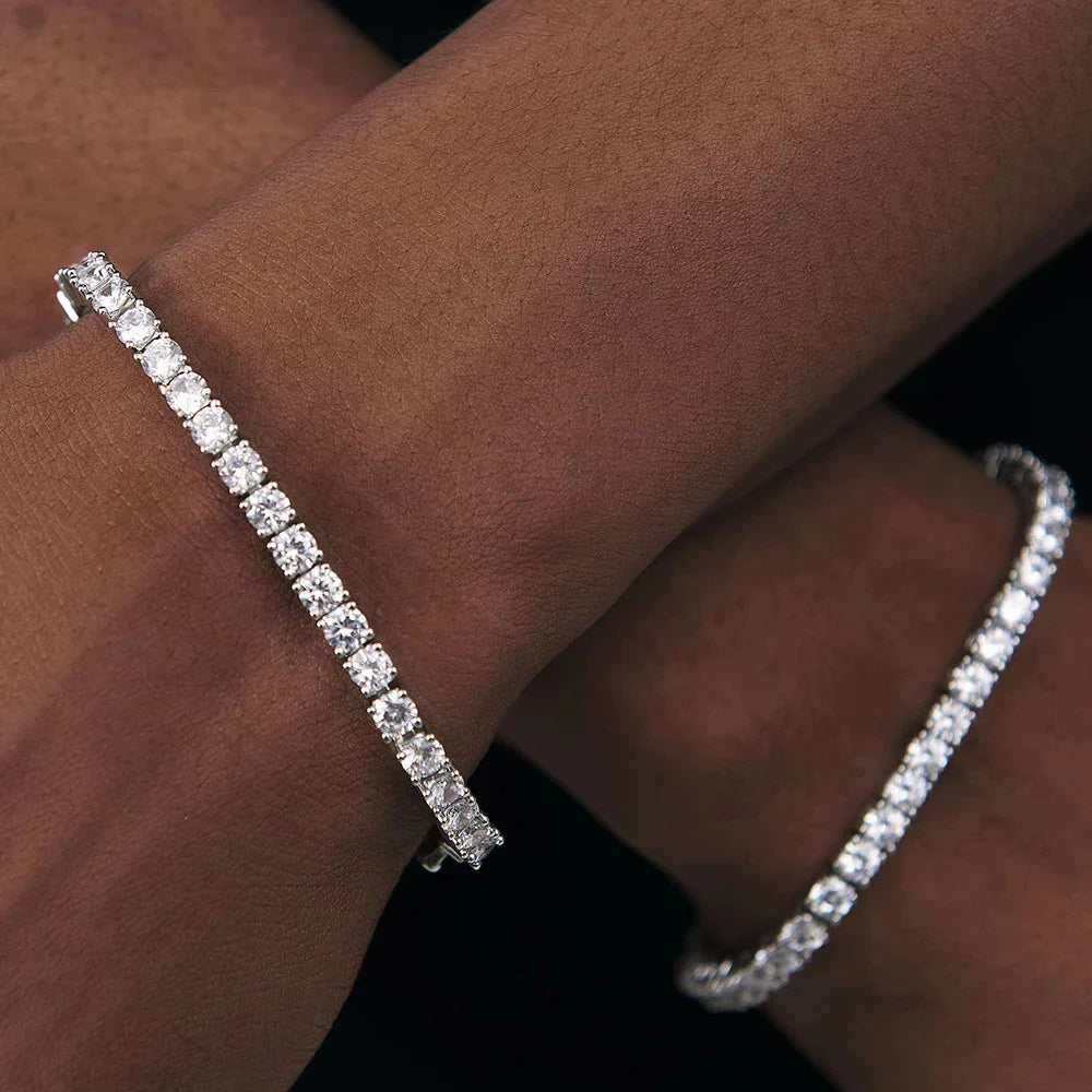 Real Moissanite Tennis Bracelet for Women Men 2.5-6.5mm Lab Diamond Bangle with Certificates 925 Sterling Silver Fine Jewelry