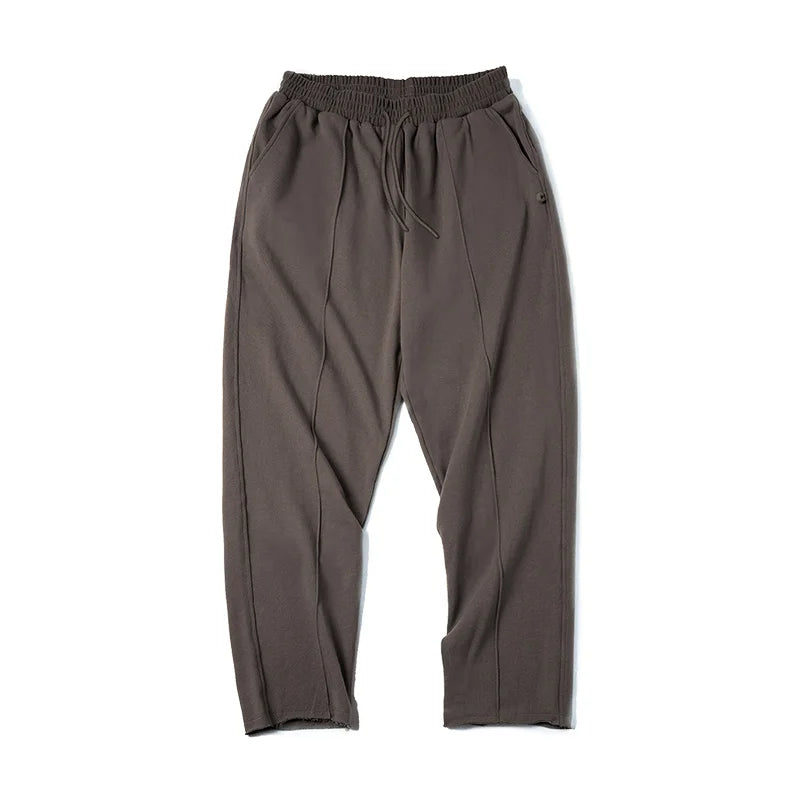 Maden Retro Tapered Three-dimensional Cut Rolled Edge Knitted Pants Elastic Waist