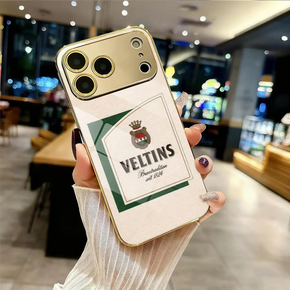 Phone Case For IPhone 17 16 15 14 13 12 Pro Max Plus Electroplated Metal Bumper Shockproof Case
